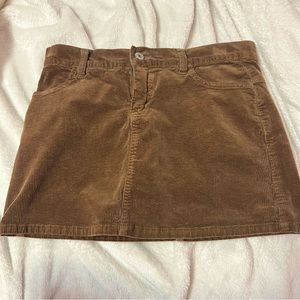 brandy melville brown corduroy low waisted juliette skirt